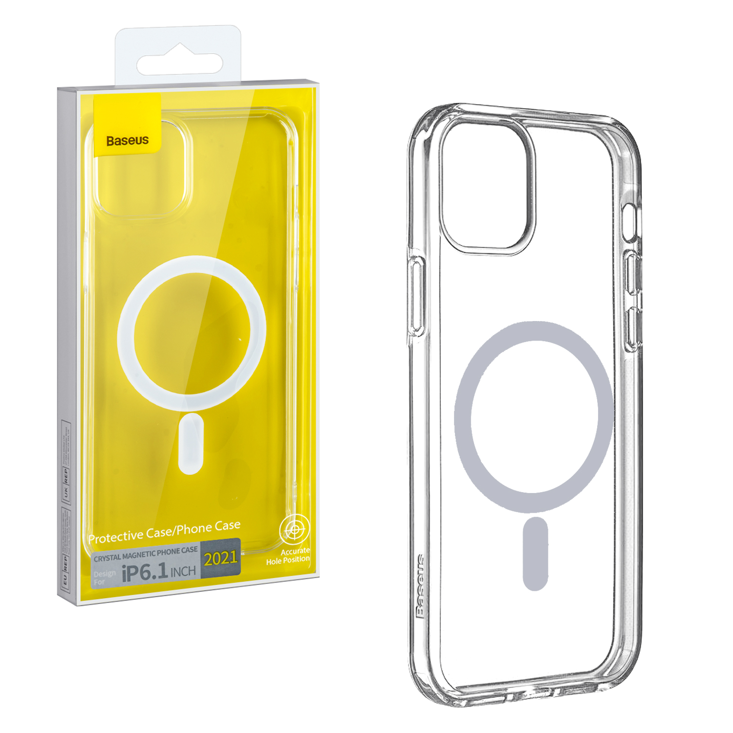 Чехол iPh 13 (6.1) Crystal Magnetic Phone Case Baseus прозрачный