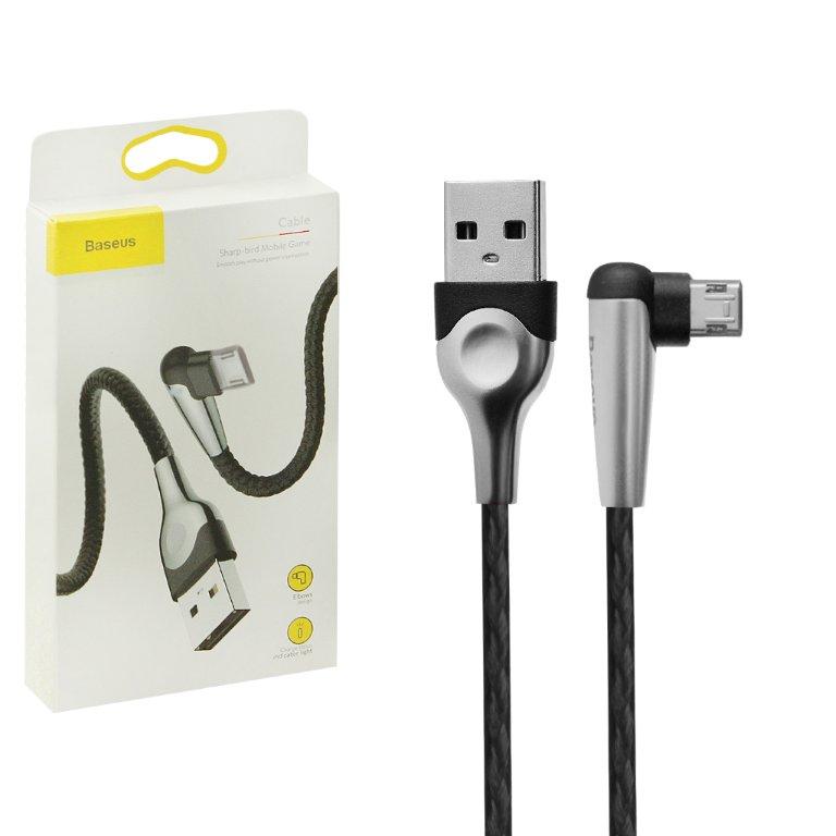 Кабель USB Micro USB 1m 2.4A Г-образный Sharp-bird Mobile Game Cable Baseus черный CAMMVP-E01
