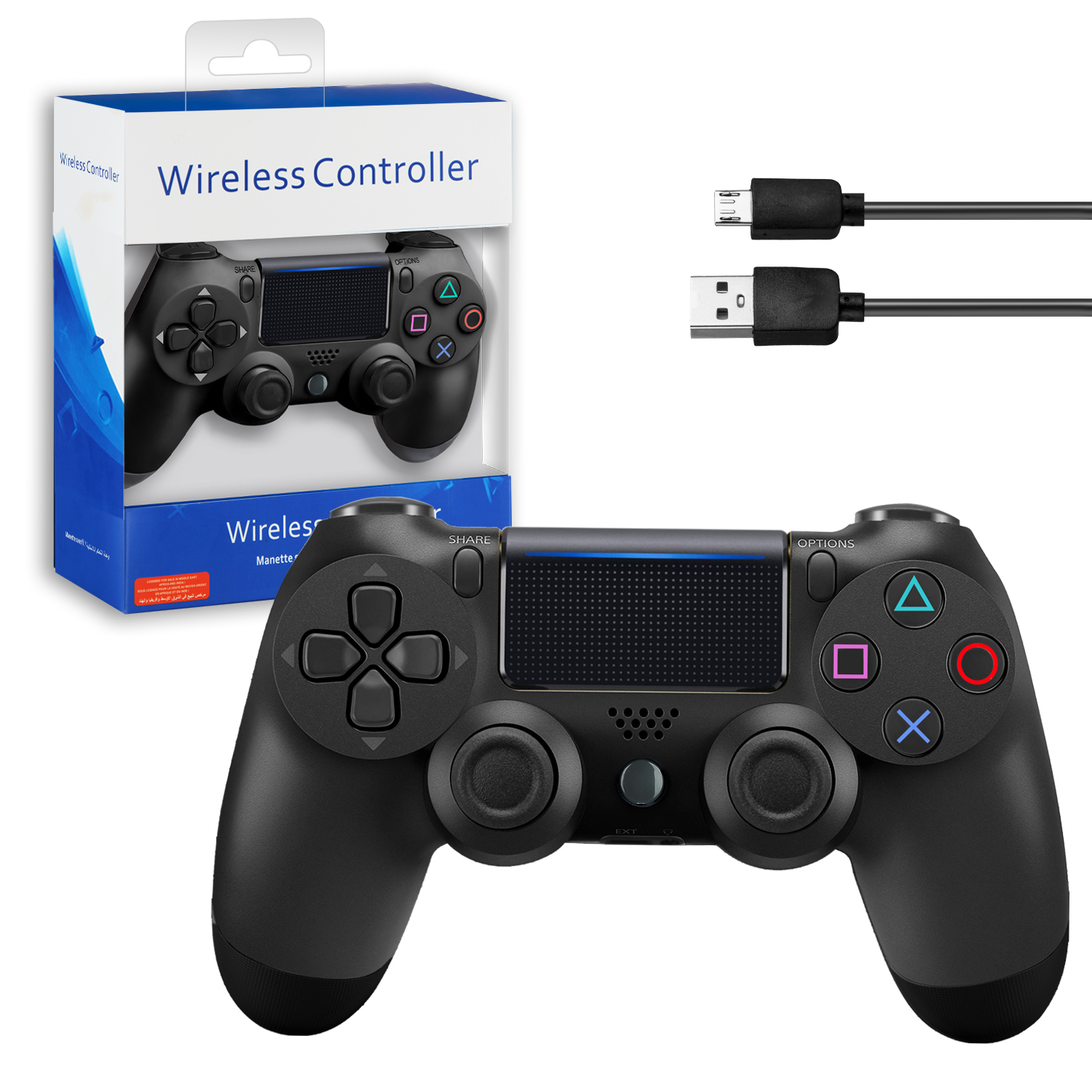 Джойстик PS4 DualShock беспроводной AA черный (no logo)