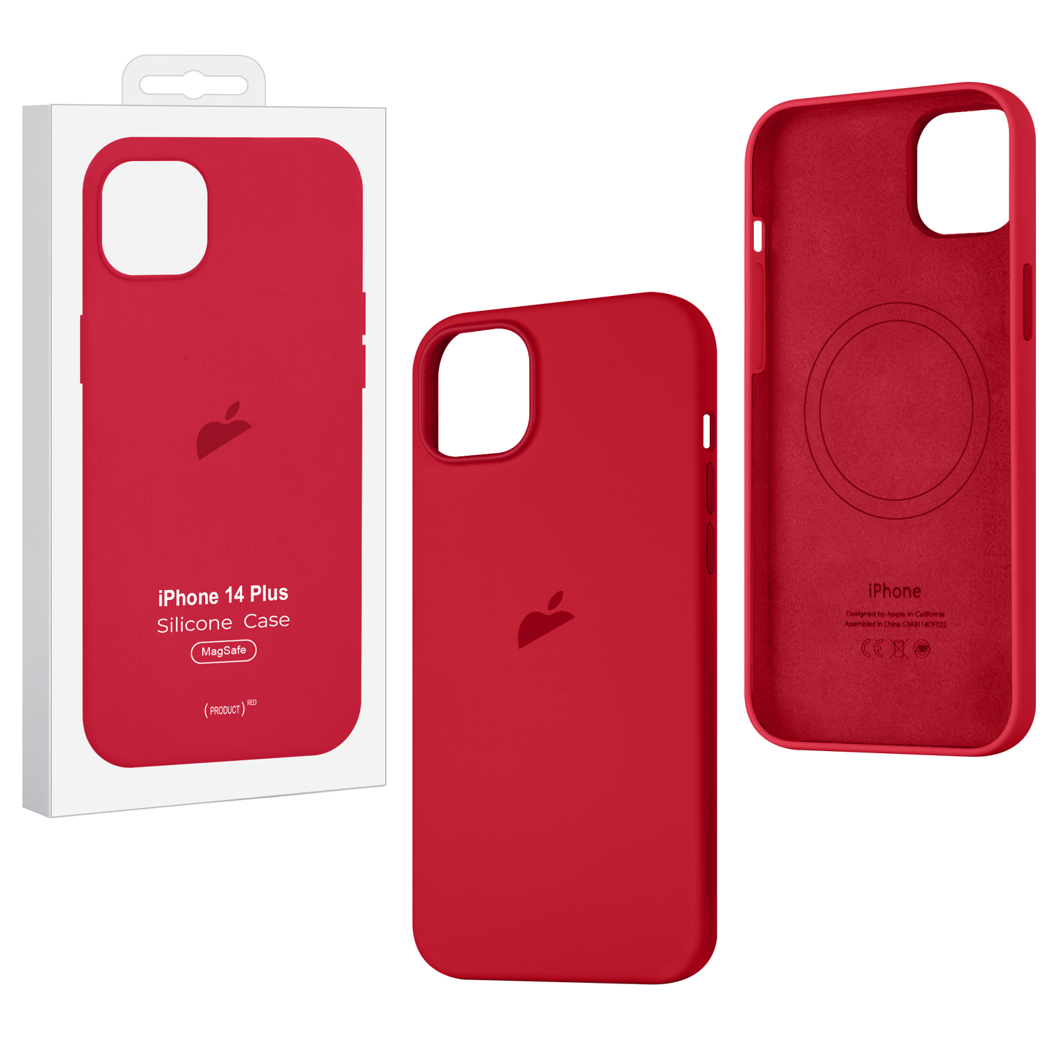 Чехол iPh 14 Plus Silicon Case 100% ORG Red (MagSafe) c LOGO