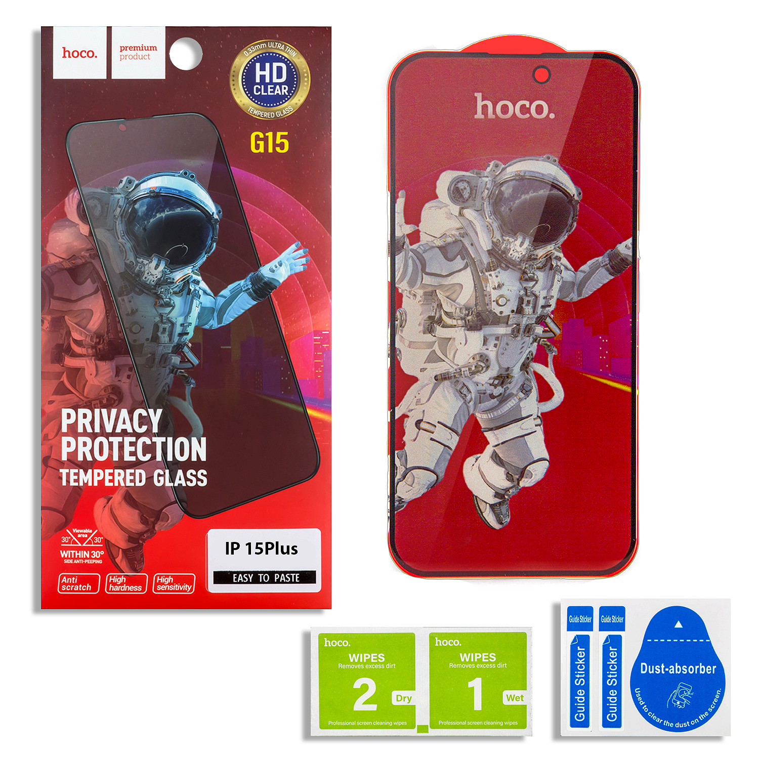 Защитное стекло iPh 15 Plus Hoco G15 Privacy