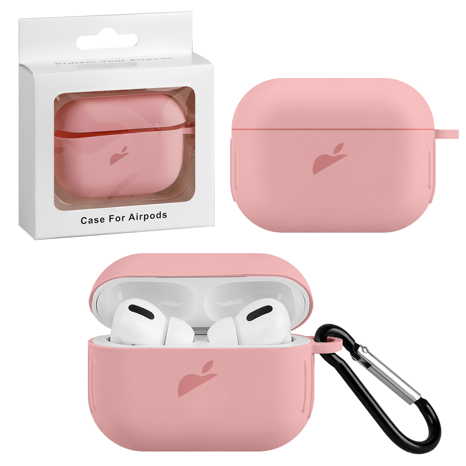 Чехол Apods Pro Silicon Case APL Pink (c LOGO)