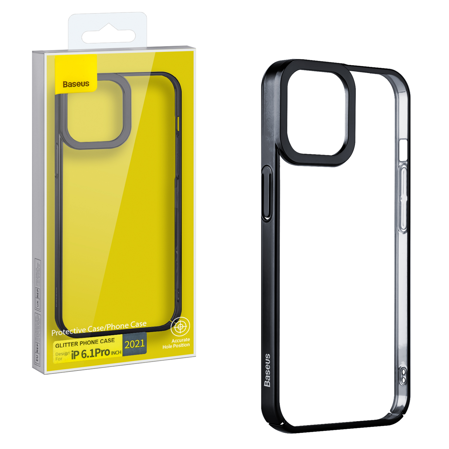 Чехол iPh 13 Pro (6.1) Glitter Phone Case Baseus черный