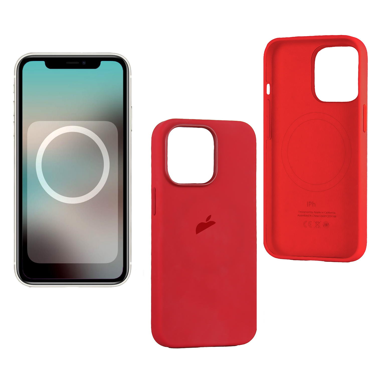 Чехол iPh 13 Pro Silicon Case 100% ORG Red (MagSafe + анимация NFC) c LOGO
