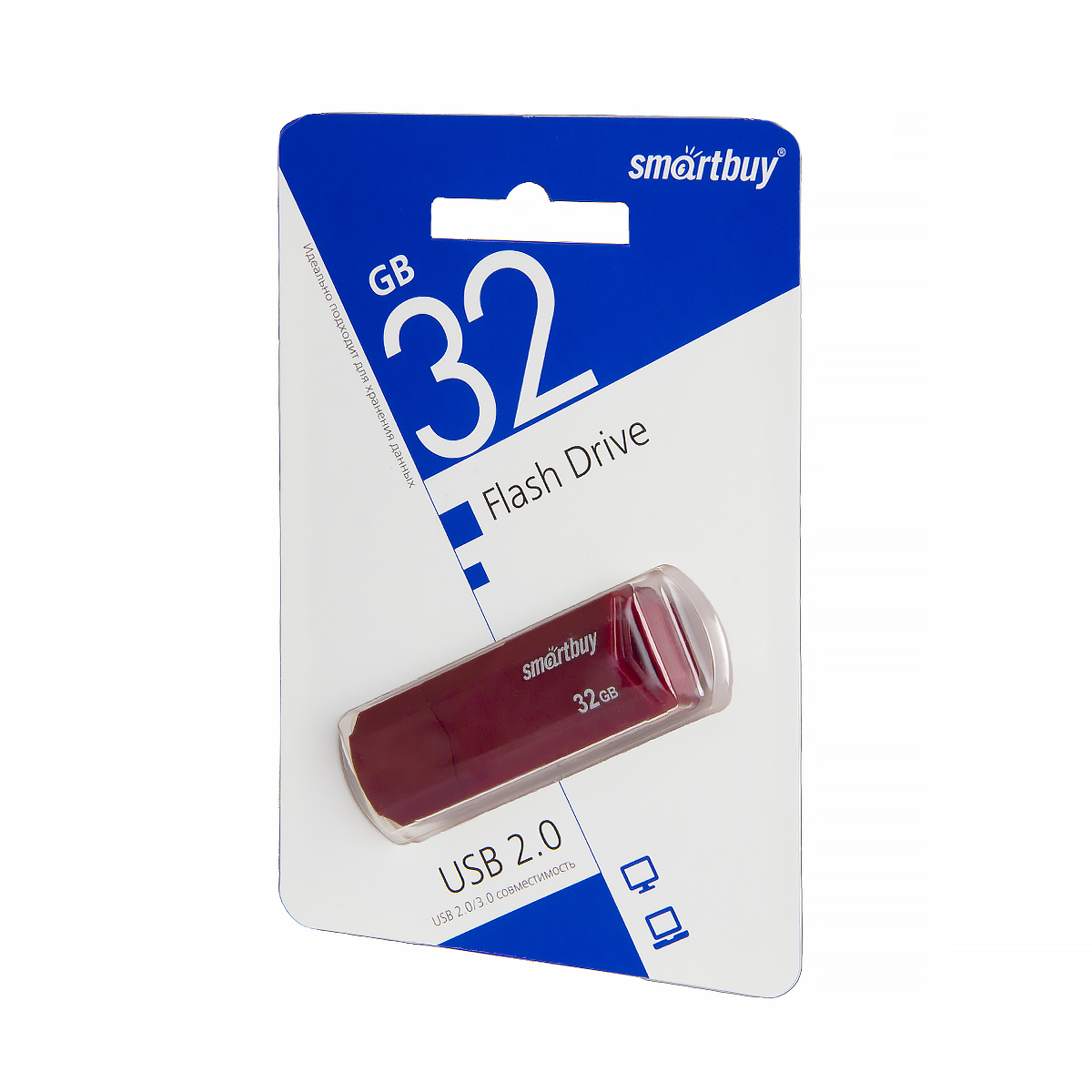 USB накопитель 32 GB Smart Buy CLUE Burgundy