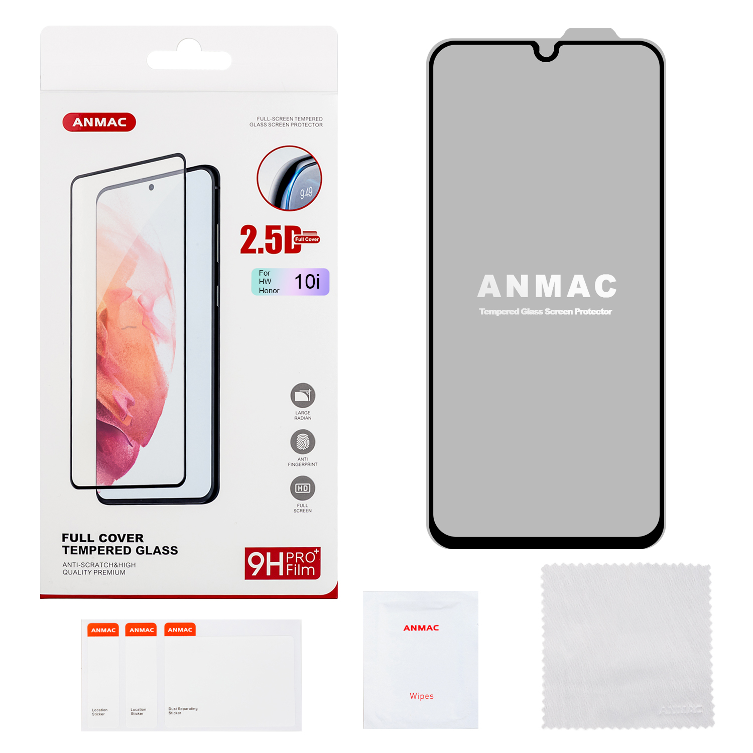 Защитное стекло Huawei Honor 10i/10 Lite/P Smart (2019)Full Cover  ANMAC  Арт.1137367