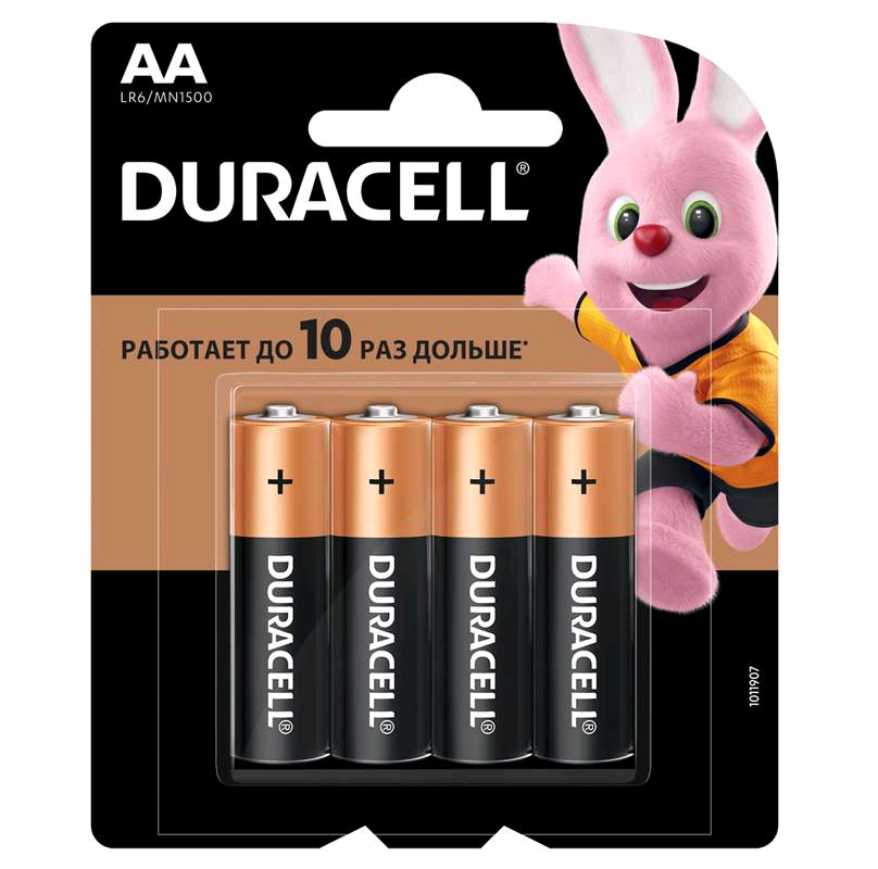Батарейка Duracell Basic LR6 AA BL4 Alkaline 1.5V CN (4/48/192/21504)