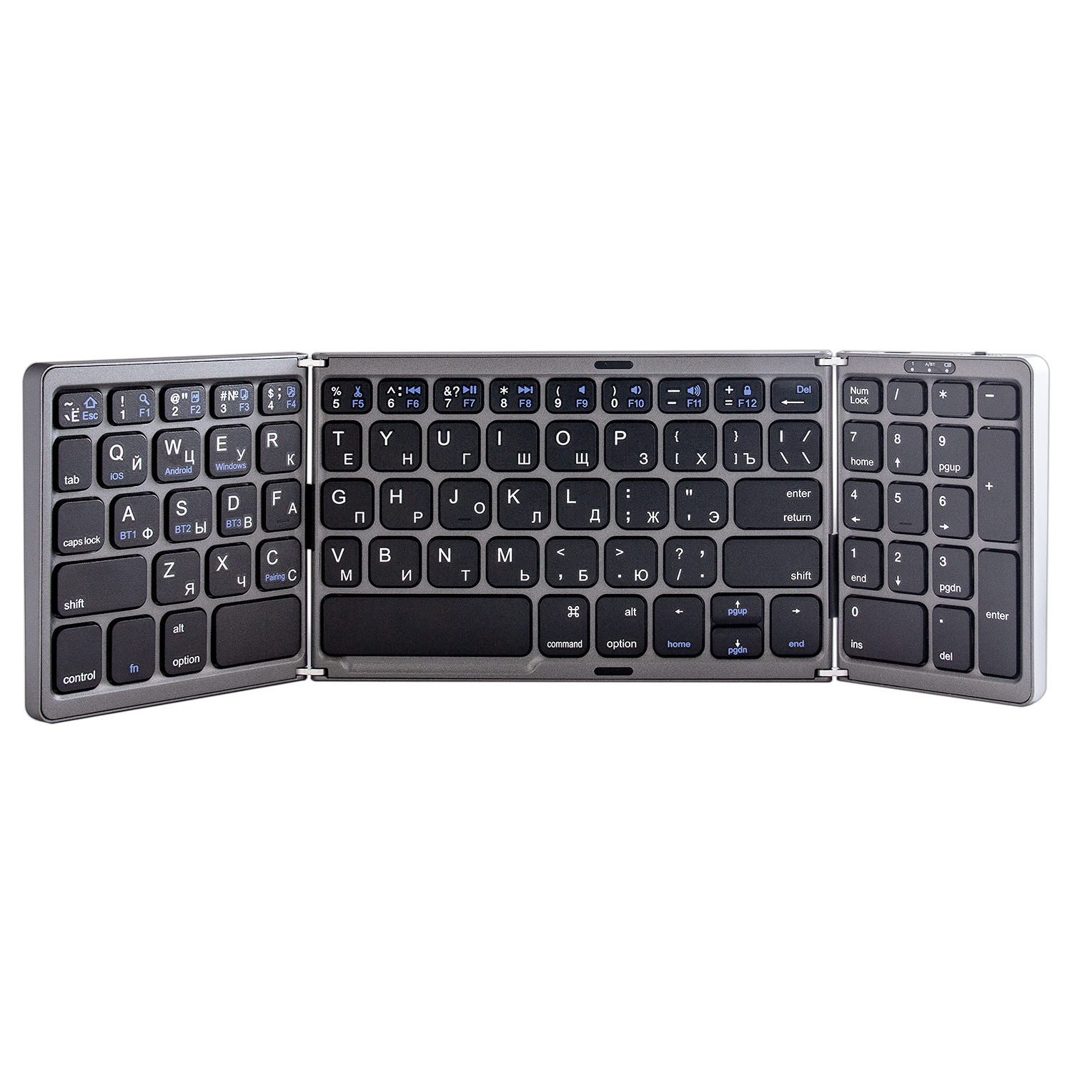 Складная беспроводная клавиатура B089 (серый) (40шт/кор)