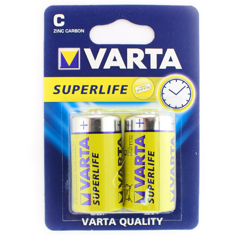 Батарейка Varta SUPERLIFE R14 C BL2 Heavy Duty 1.5V