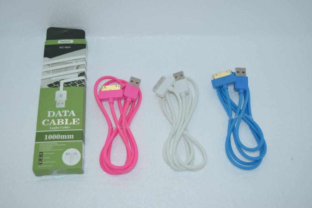 Кабель USB Ipd 2/3/4/ Iph 4 1m светящийся REMAX