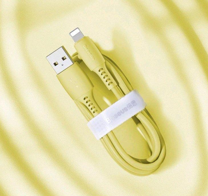 Кабель USB Lightning 1.2M 2.4A Colourful Cable Baseus желтый