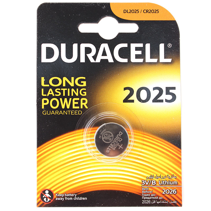 Батарейка литиевая DURACELL CR2025 дисковая 3В бл/1