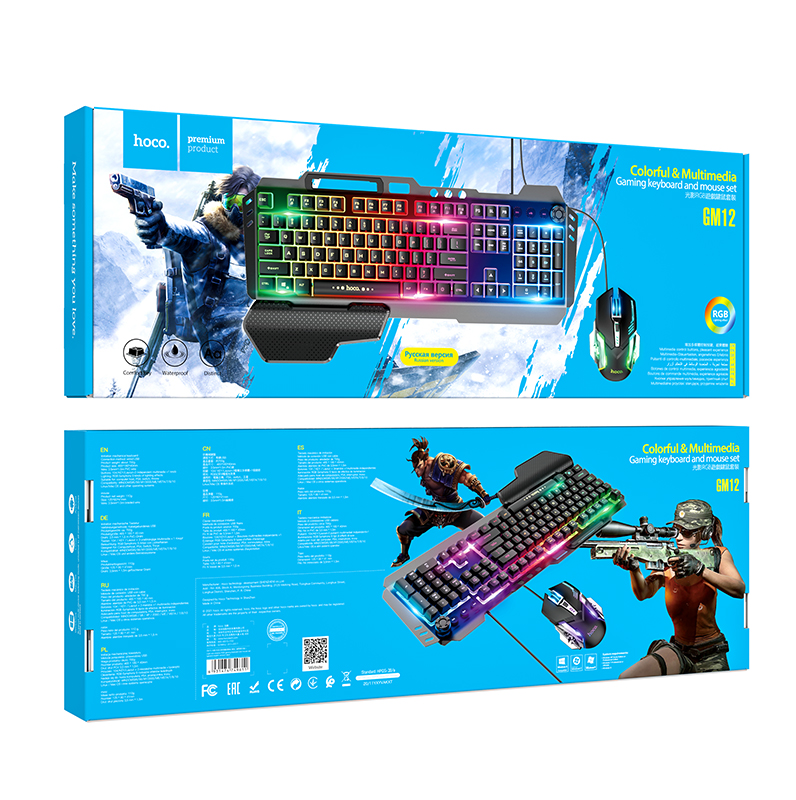 Комплект Клавиатура+мышь GM12 RGB Hoco черный