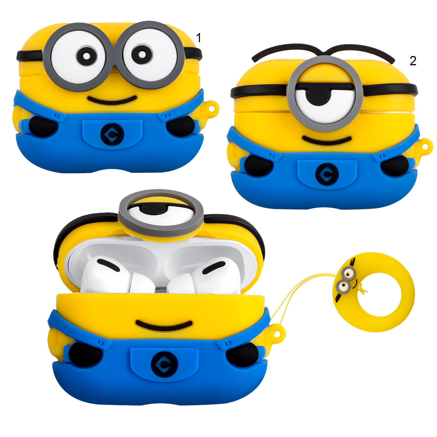 Чехол Apods Pro Silicon Minions with ring