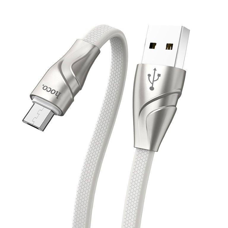 * Кабель U57 USB Micro USB 1.2m HOCO серебро