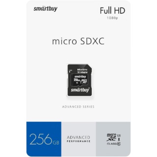 Micro SD 256GB Smart Buy class 10 Full HD с адаптером