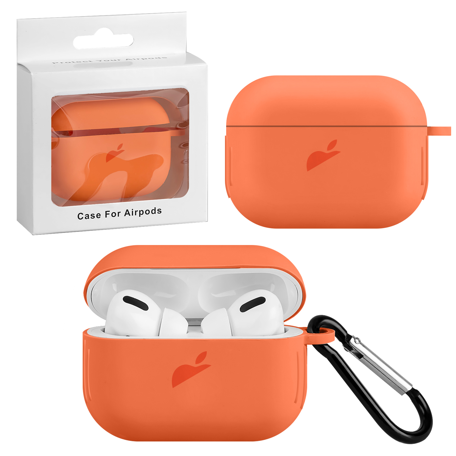 Чехол Apods Pro Silicon Case APL Apricot (c LOGO)