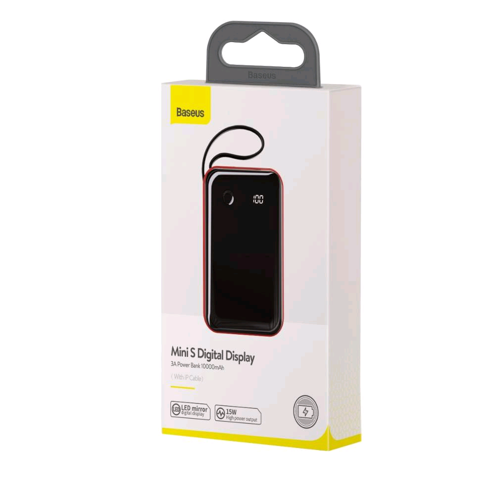 Внешний аккумулятор 10000 mAh mini S Digital Display Baseus черный с красным PPXF-B09