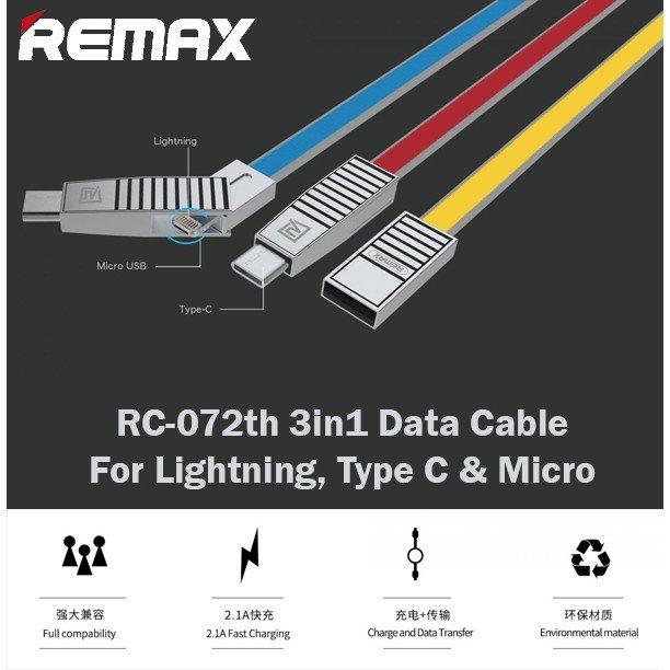 Кабель USB 3 в 1 1m Remax RC-072th Linyo