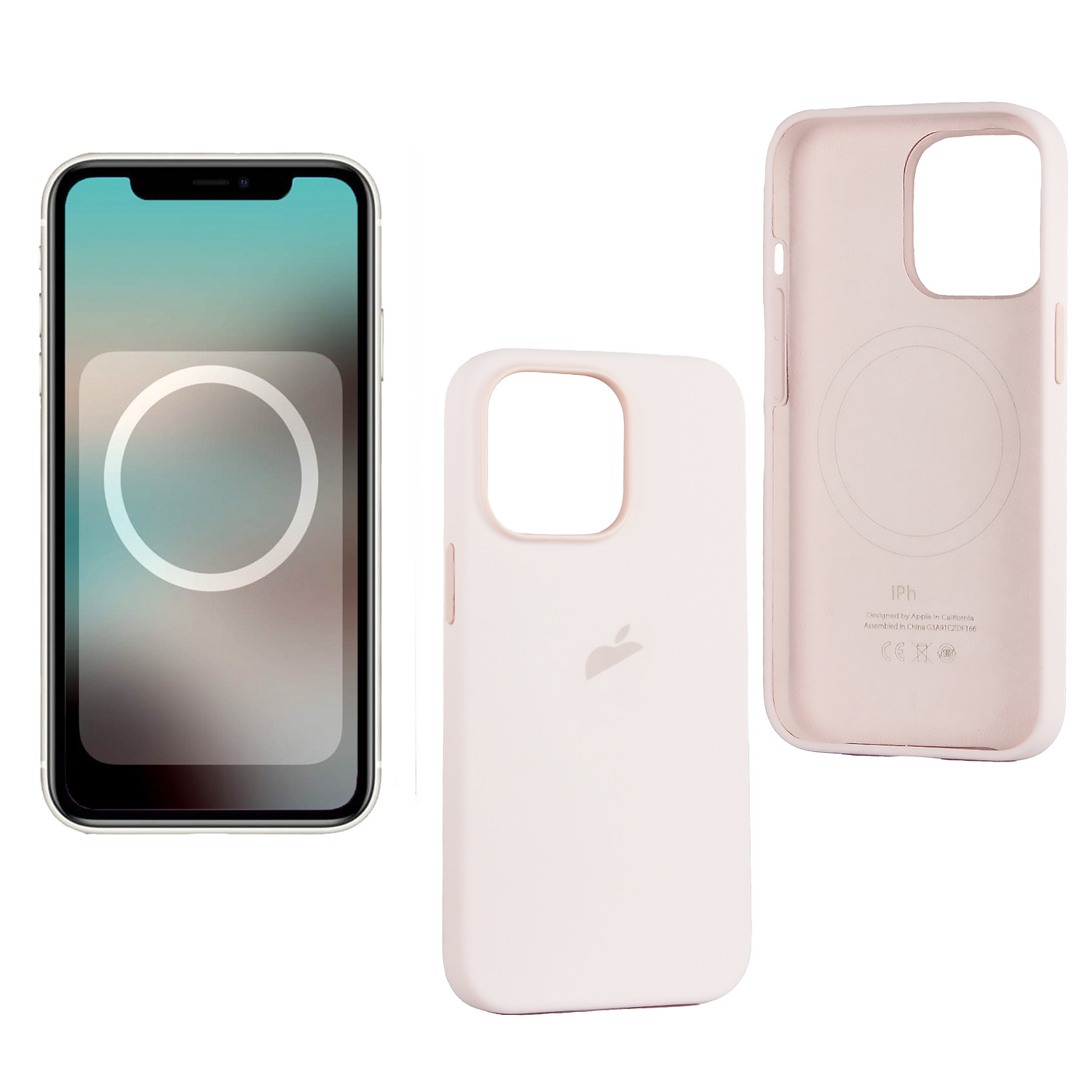 Чехол iPh 13 Pro Silicon Case 100% ORG Ghalk Pink (MagSafe + анимация NFC) c LOGO