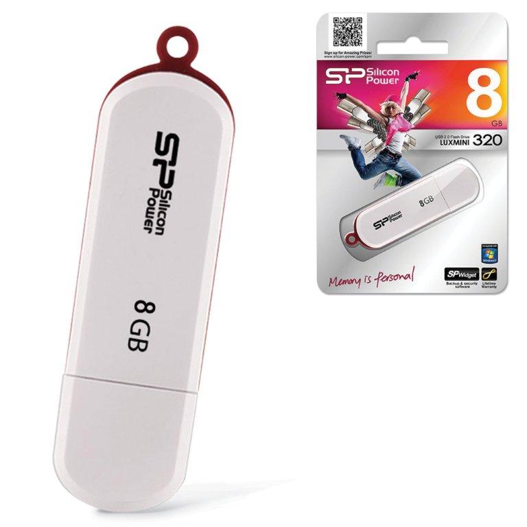 USB накопитель 8 GB Silicon Power Luxmini 320 White