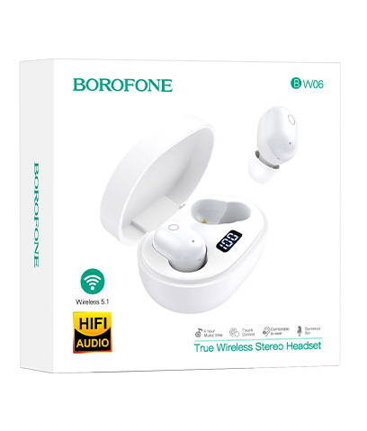 Наушники BW06 Bluetooth Borofone белые