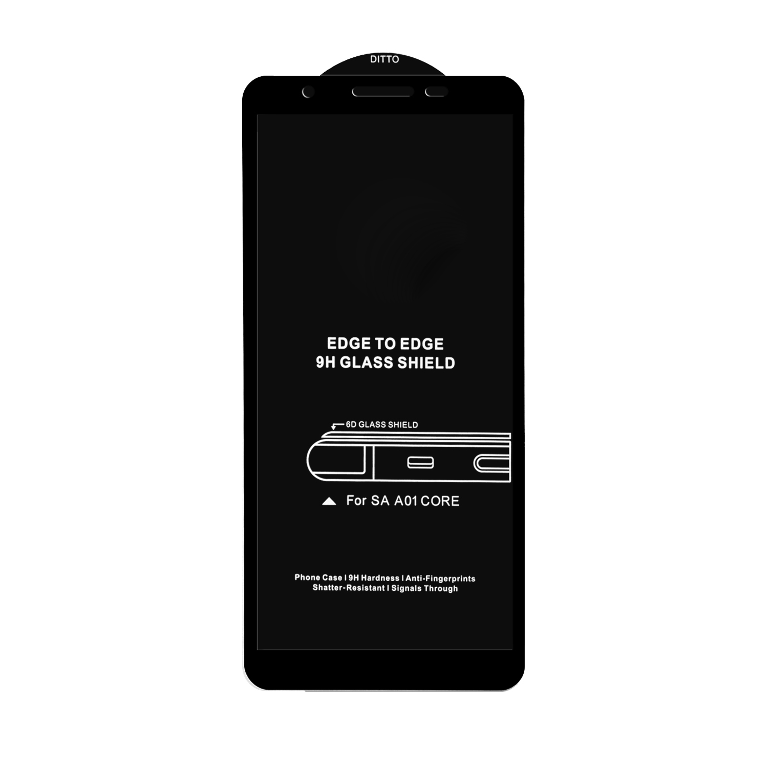 Защитное стекло Samsung A01 Core Black 6D без упаковки