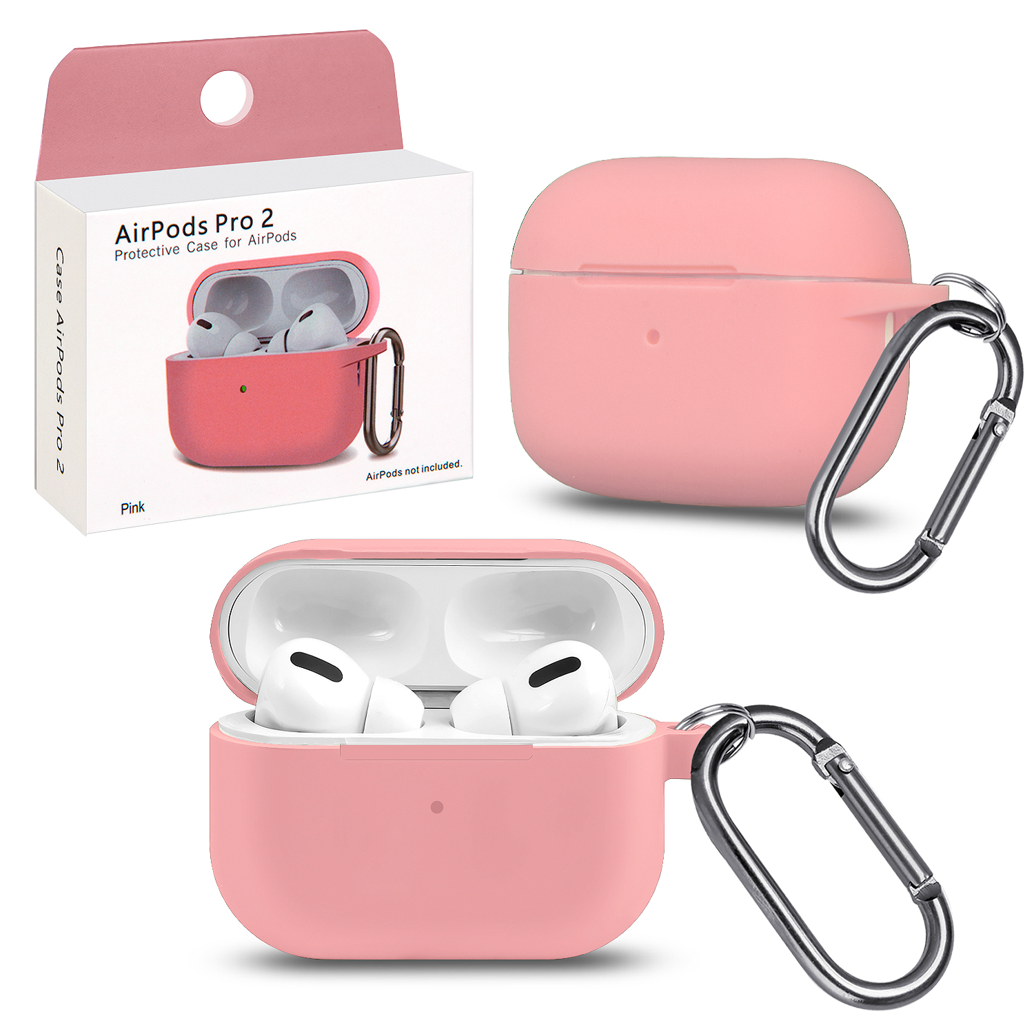Чехол Apods Pro 2 Pink с карабином #5