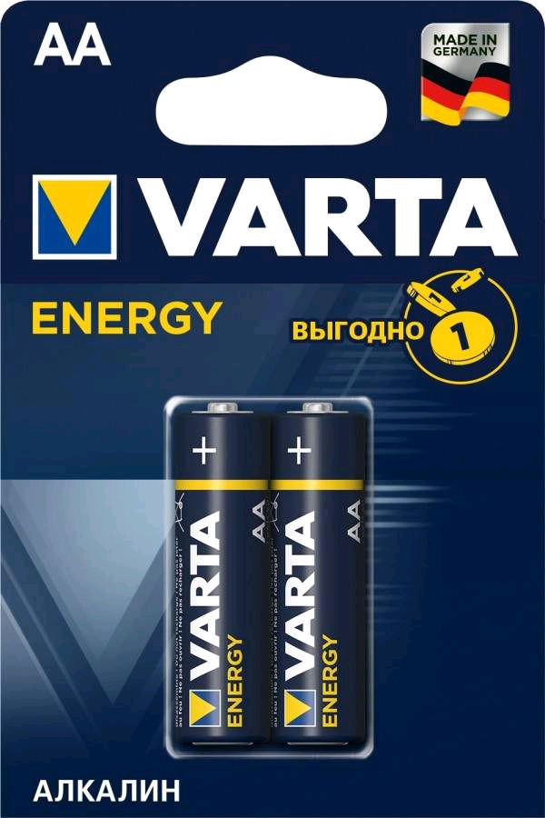 Батарейка Varta ENERGY LR6 AA BL2 Alkaline 1.5V (4106)