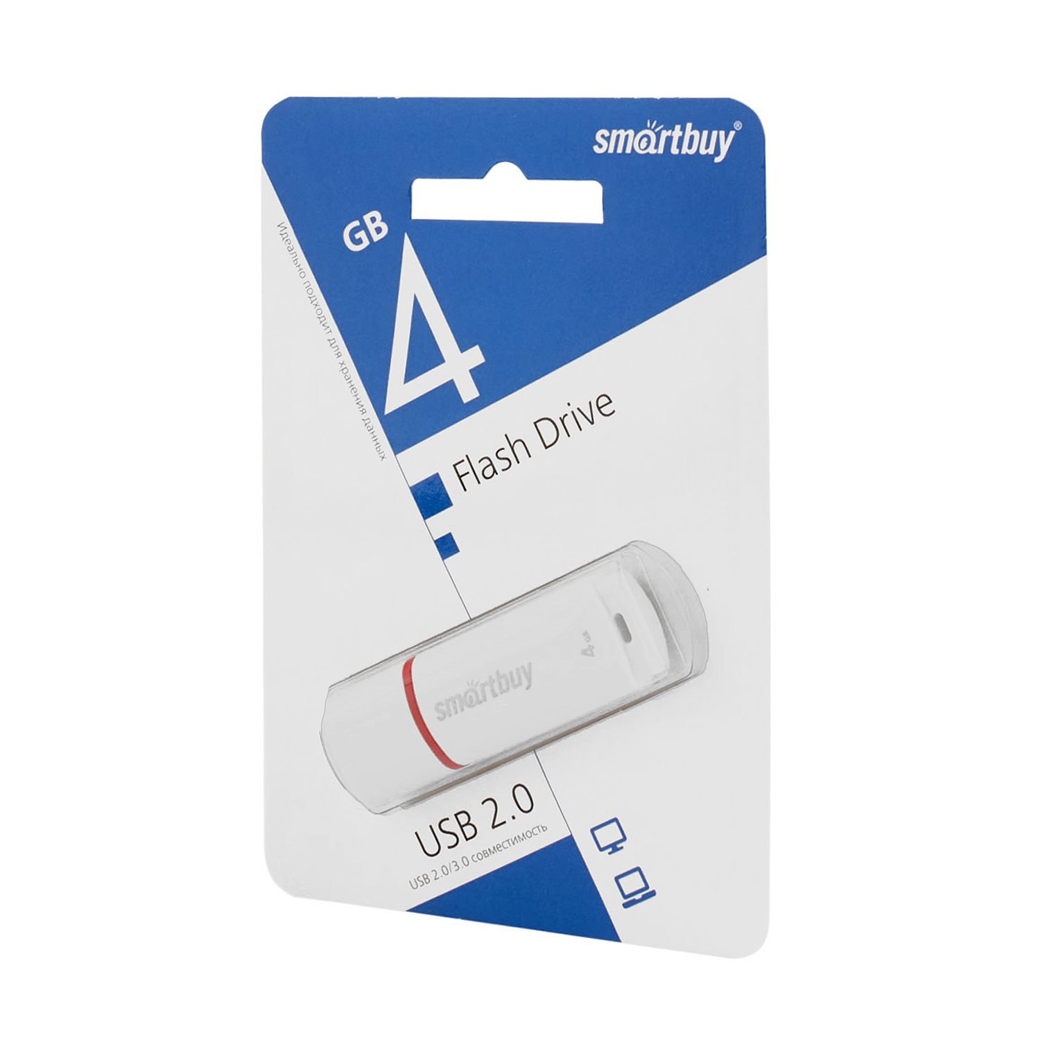 USB накопитель 4 GB Smart Buy Crown Series White