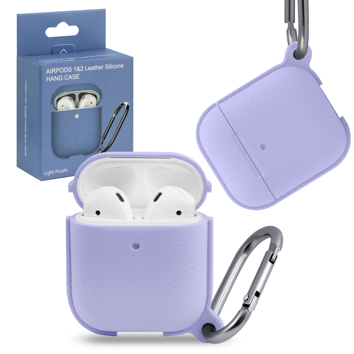 Чехол APods 1/2 leather Silicone Light Purple 