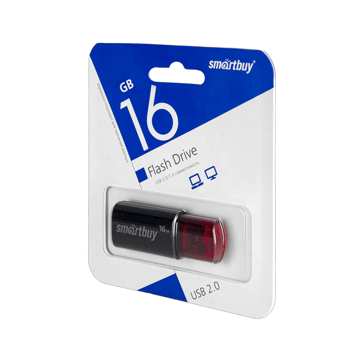 USB накопитель 16 GB Smart Buy Click Black-Red