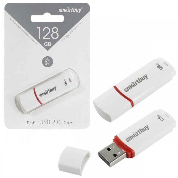 USB накопитель 128 GB Smart Buy Crown White 2.0