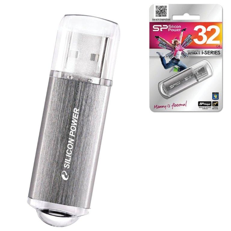 USB накопитель 32 GB Silicon Power Ultima II - I Series Silver