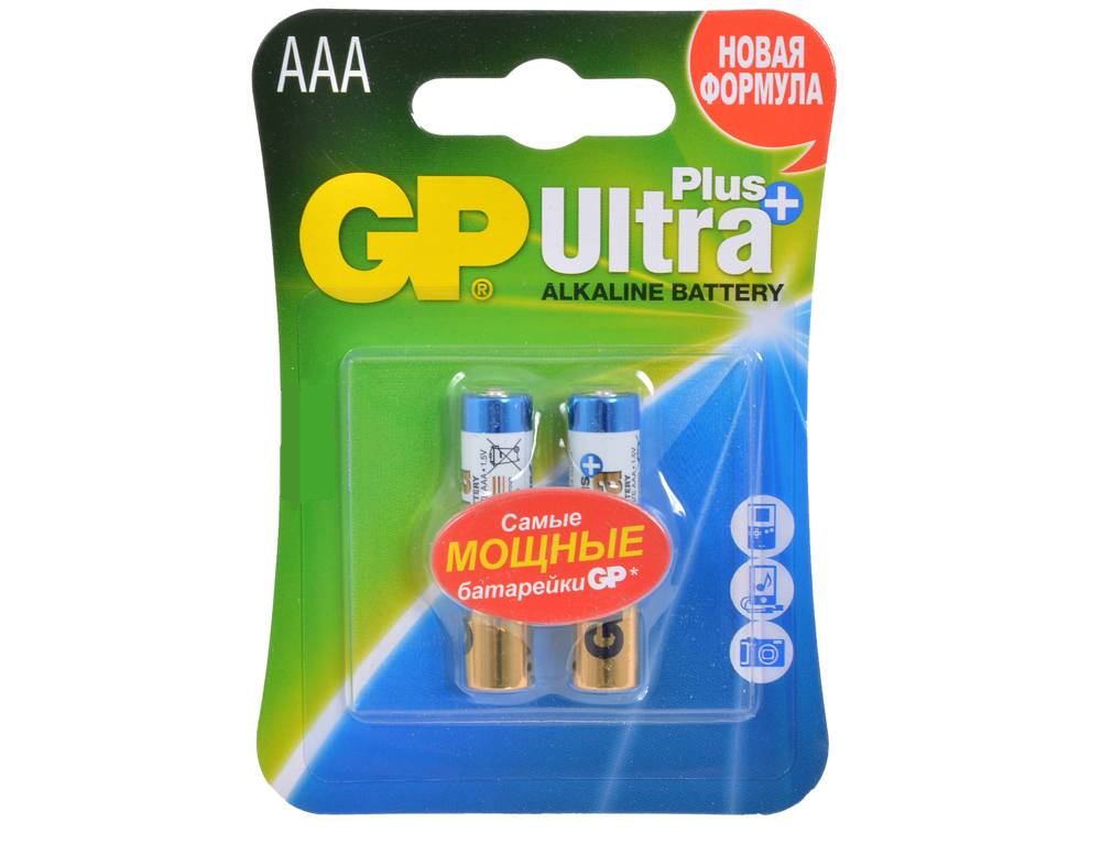 Батарейка GP ULTRA PLUS LR03 AAA BL2 Alkaline 1.5V (2/20/160)