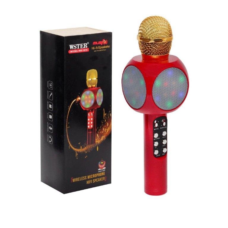 Микрофон WS-1816 беспроводной с подсветкой красный