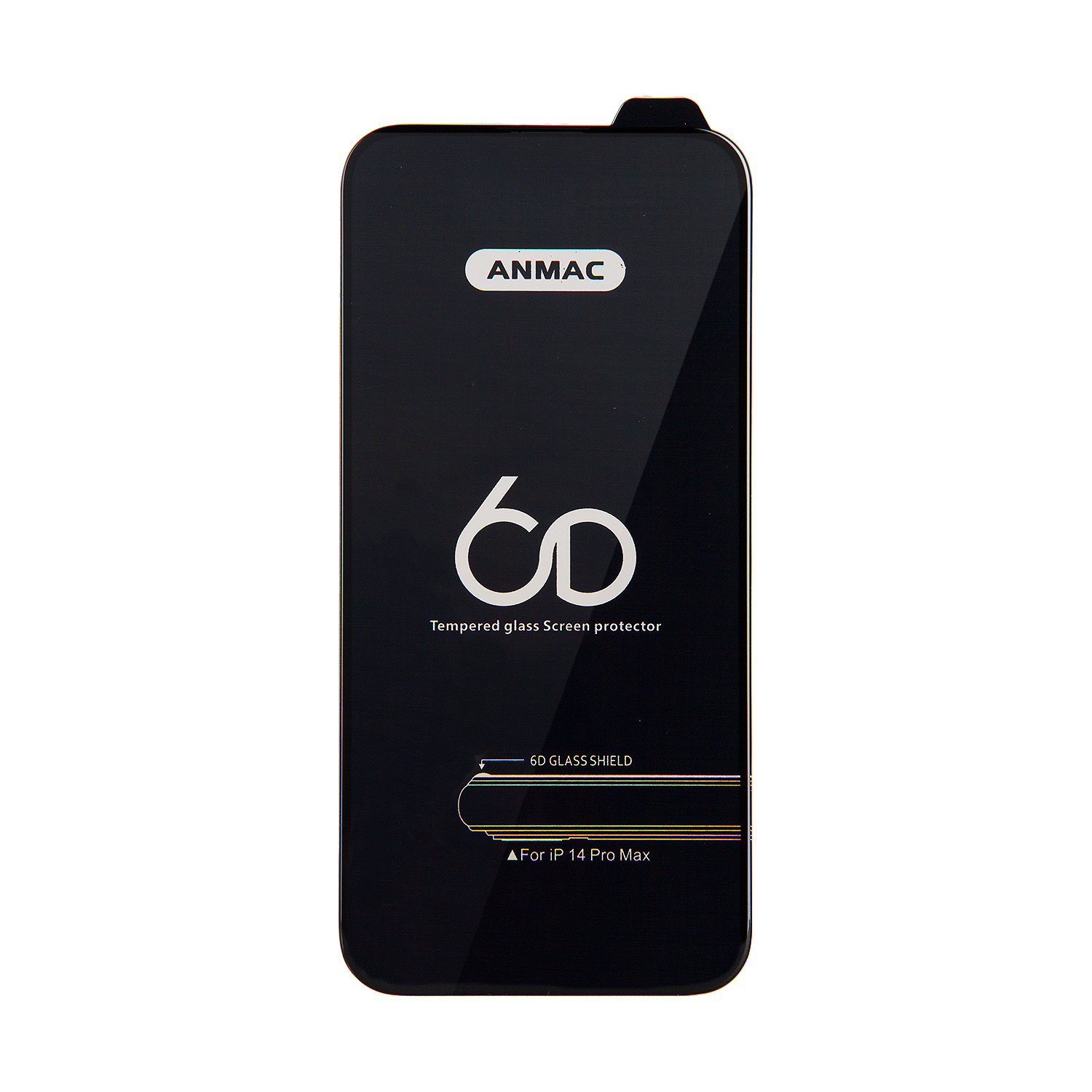 Защитное стекло iPh 14 Pro Max Anmac 6D Black без упаковки Арт.1137313