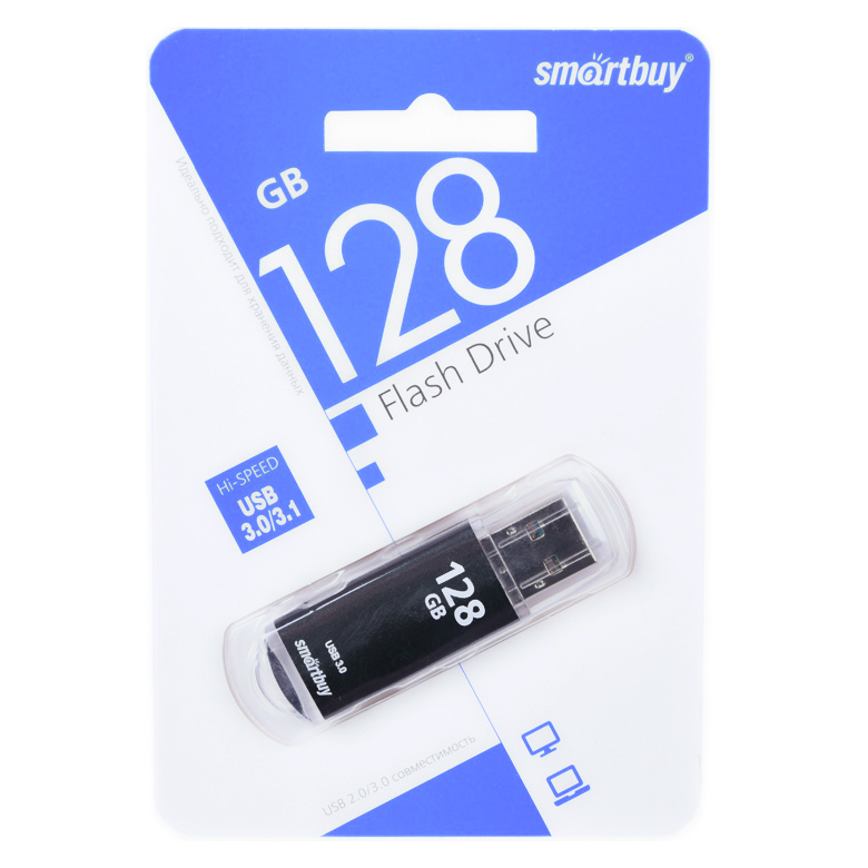 USB накопитель 128 GB Smart Buy V-Cut Black 3.0