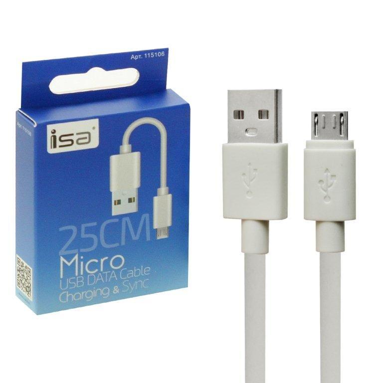 Кабель USB Micro USB 25cm ISA
