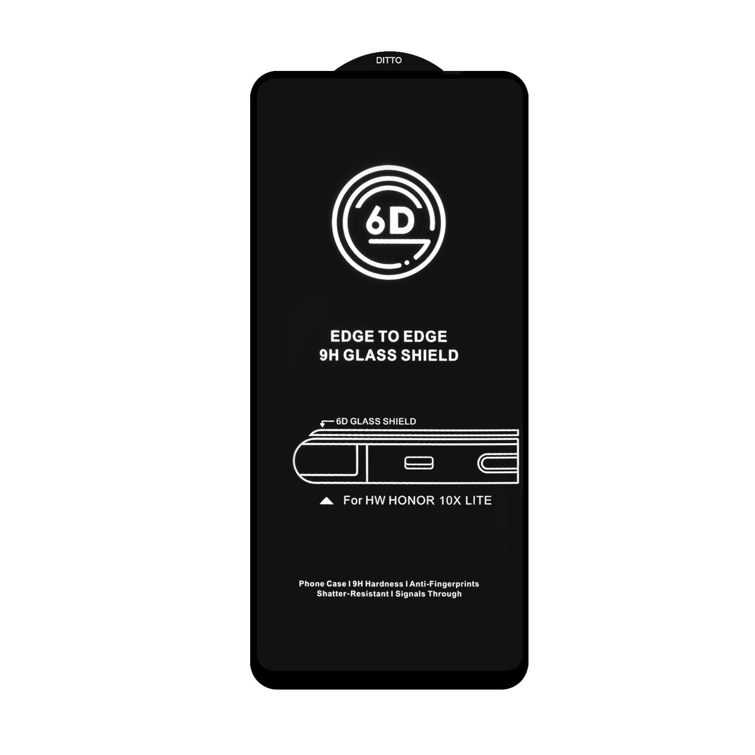 Защитное стекло Huawei Honor 10X Lite Black 6D без упаковки