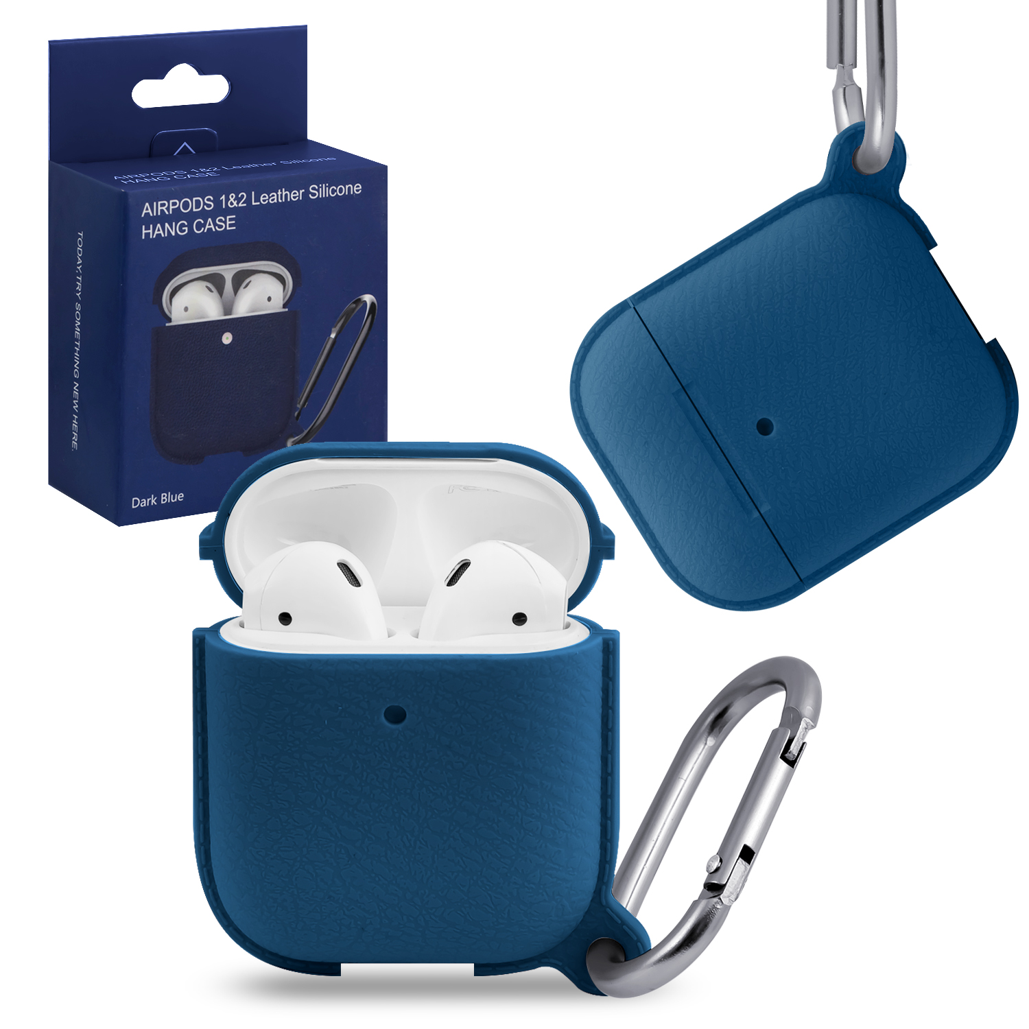 Чехол APods 1/2 leather Silicone Dark Blue 