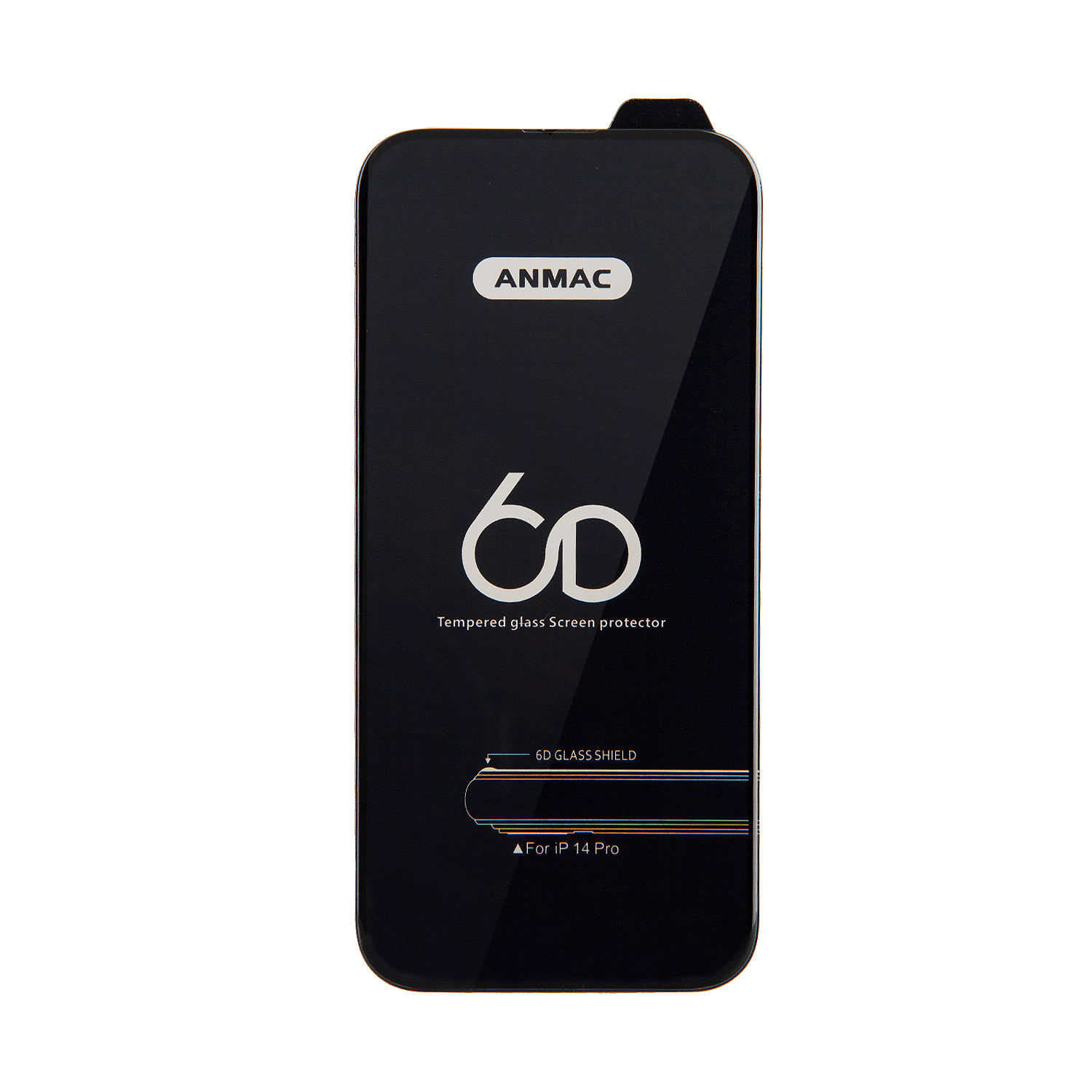 Защитное стекло iPh 14 Pro Anmac 6D Black без упаковки  Арт.1137310