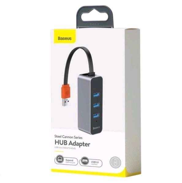 * HUB USB на 3 USB 3.0 + RJ45 Baseus CAHUB-AHOG