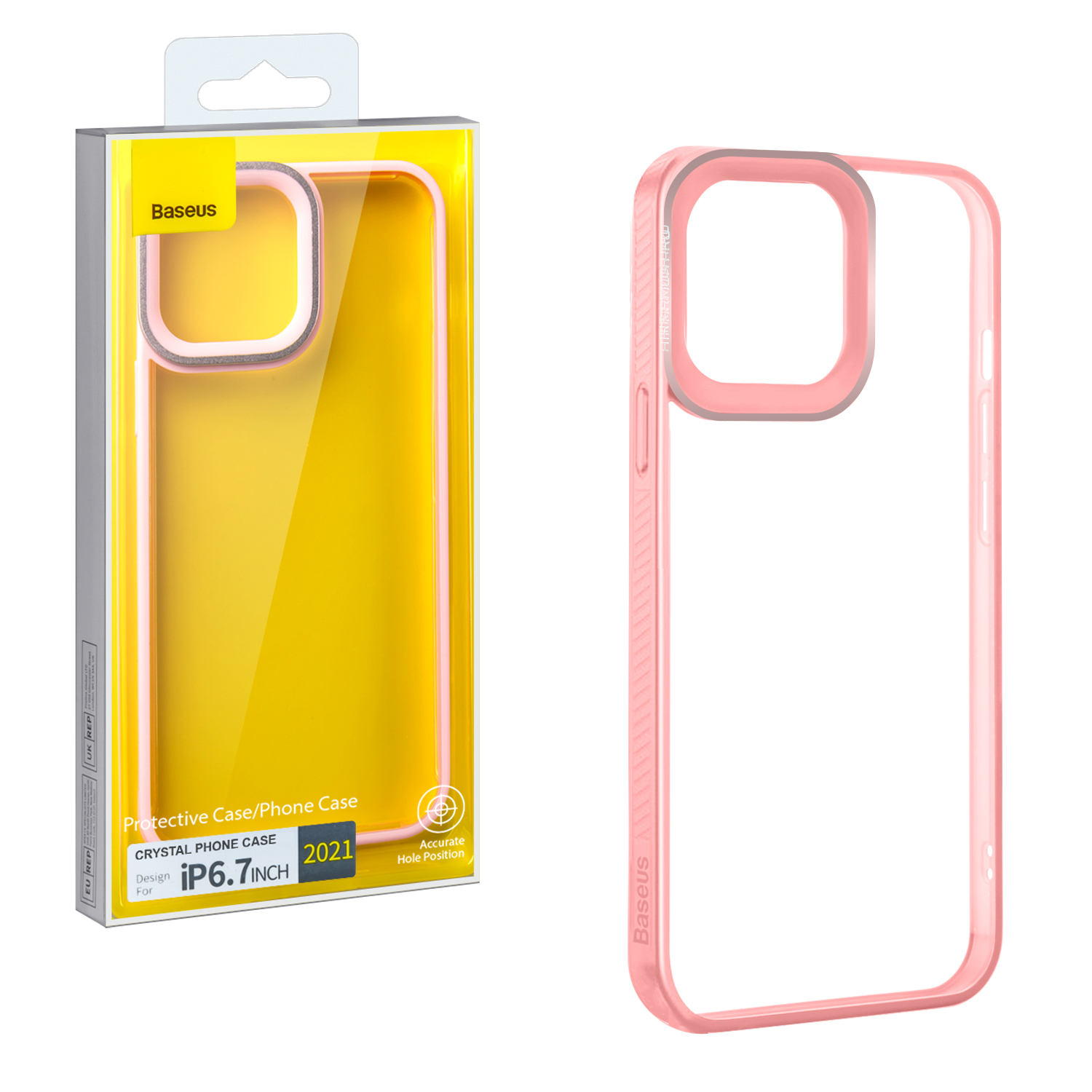 Чехол iPh 13 Pro Max (6.7) Crystal Phone case Baseus розовый