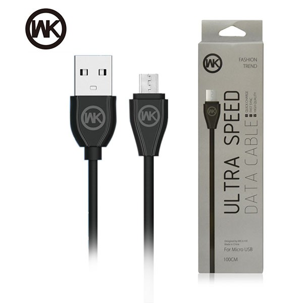 Кабель USB Micro USB 1m WDC-050m WK Ultra Speed черный