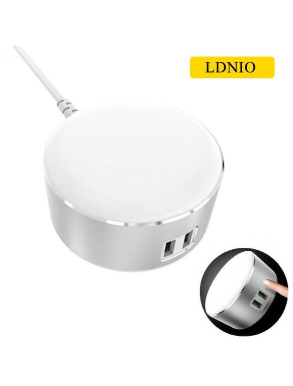 Переходник СЗУ на 2 USB 2.4A + LED Lamp A2208 LDNIO