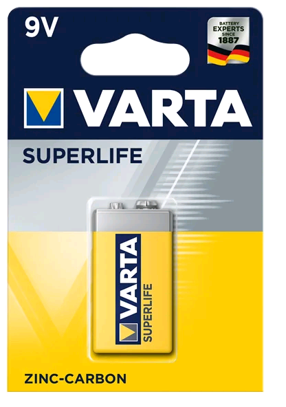 Батарейка солевая VARTA Крона 6F22 SuperLife 9В бл/1 (02022 101 411)