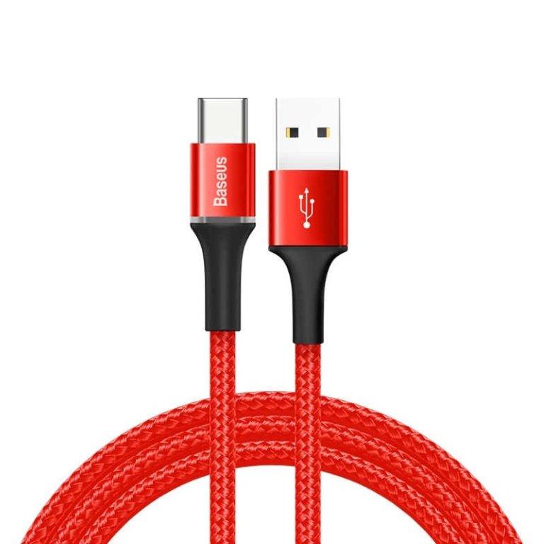 Кабель USB Type-C 0.5m 3A Cable Baseus красный CATGH-A09