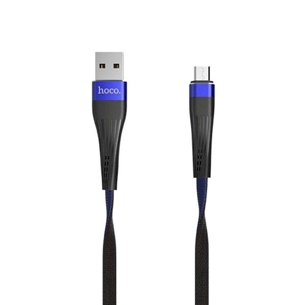 Кабель U39 USB Micro USB 1.2m HOCO черный с синим