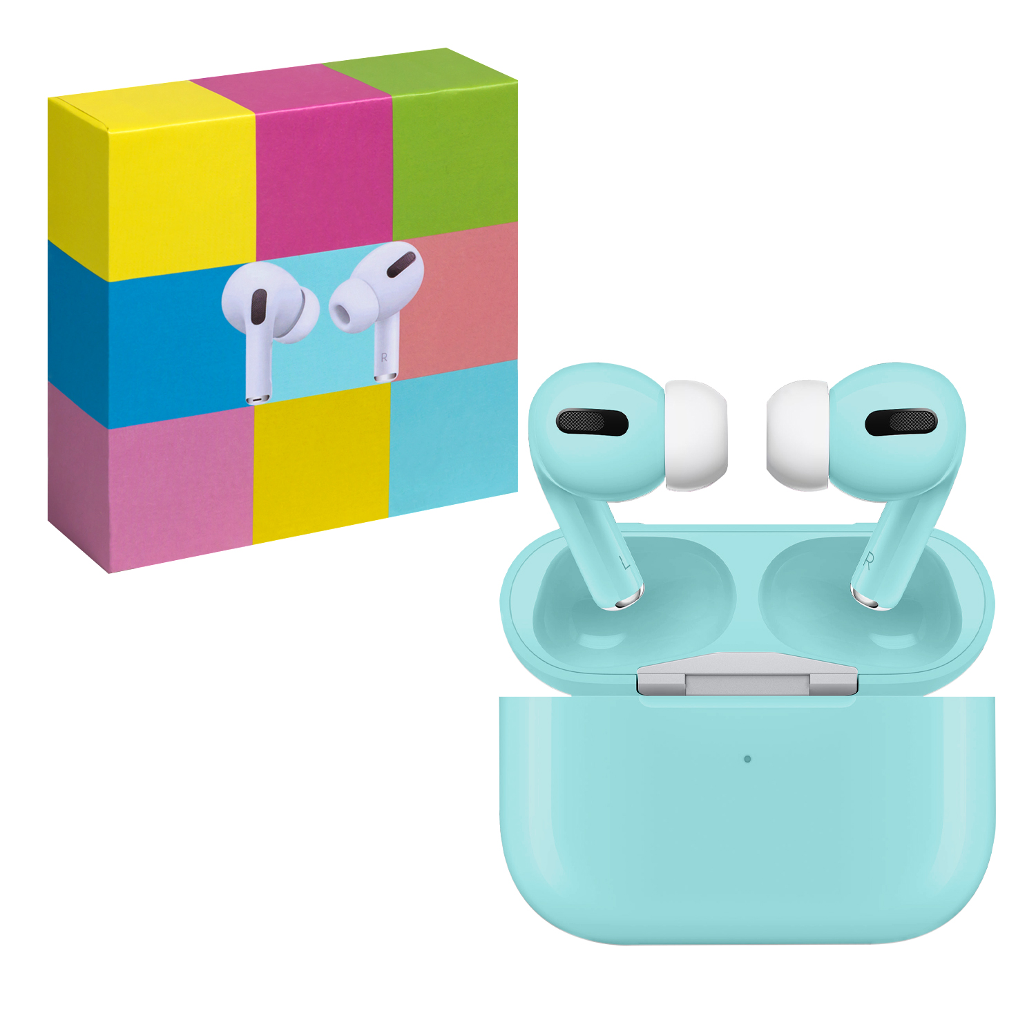Гарнитура Bluetooth APods Pro Macaron синяя
